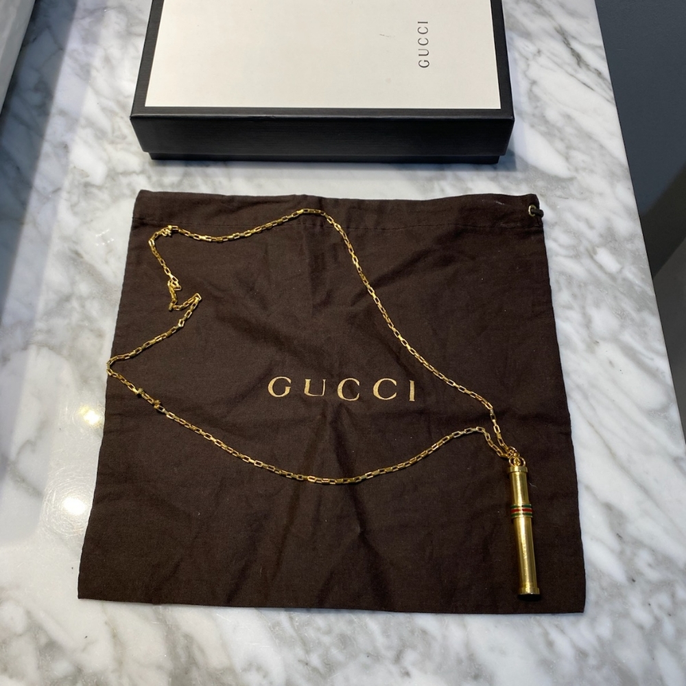 gold tone Gucci vial necklace